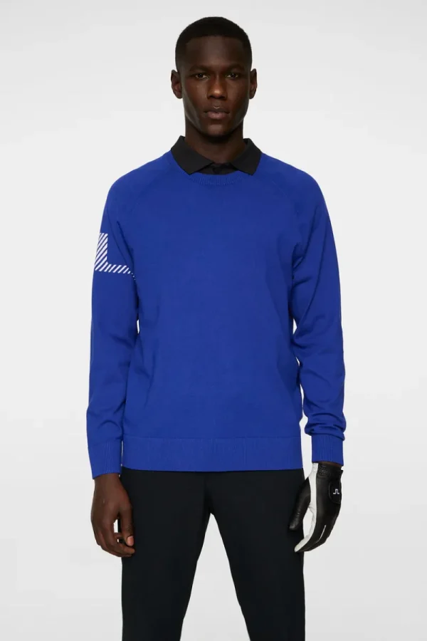 Golf | Stickat-J.Lindeberg Heath Knitted Sweater Clematis Blue