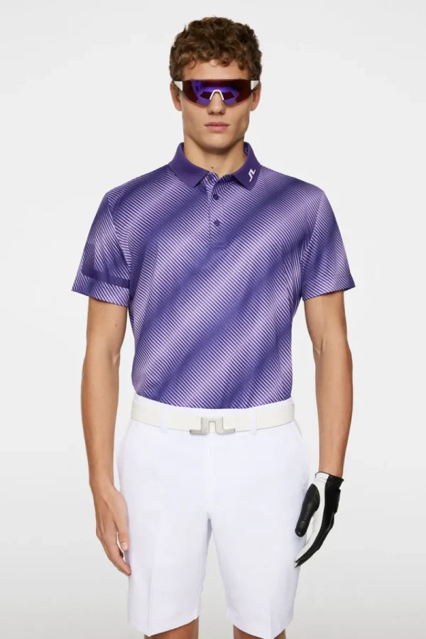 Golf | Pikétröjor-J.Lindeberg Heath Print Polo Comb Deep Wisteria M