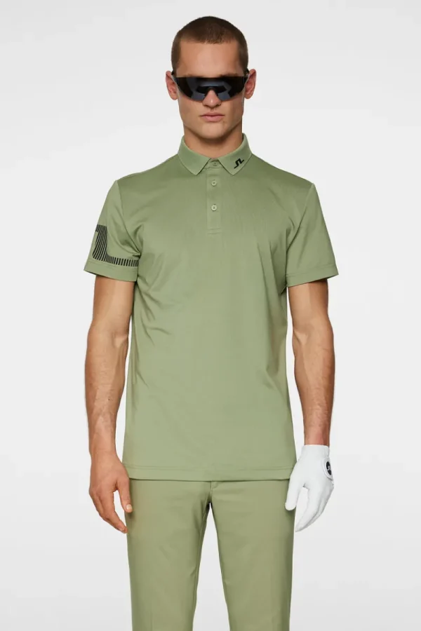 Golf | Överdelar-J.Lindeberg Heath Strike Polo Oil Green