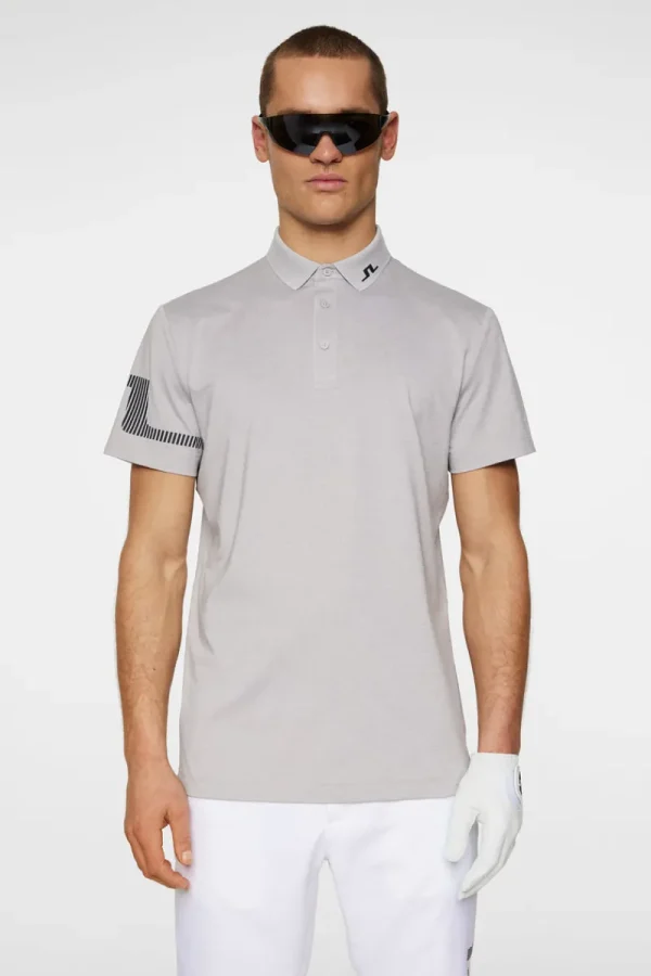 Golf | Pikétröjor-J.Lindeberg Heath Strike Polo Light Grey Melange