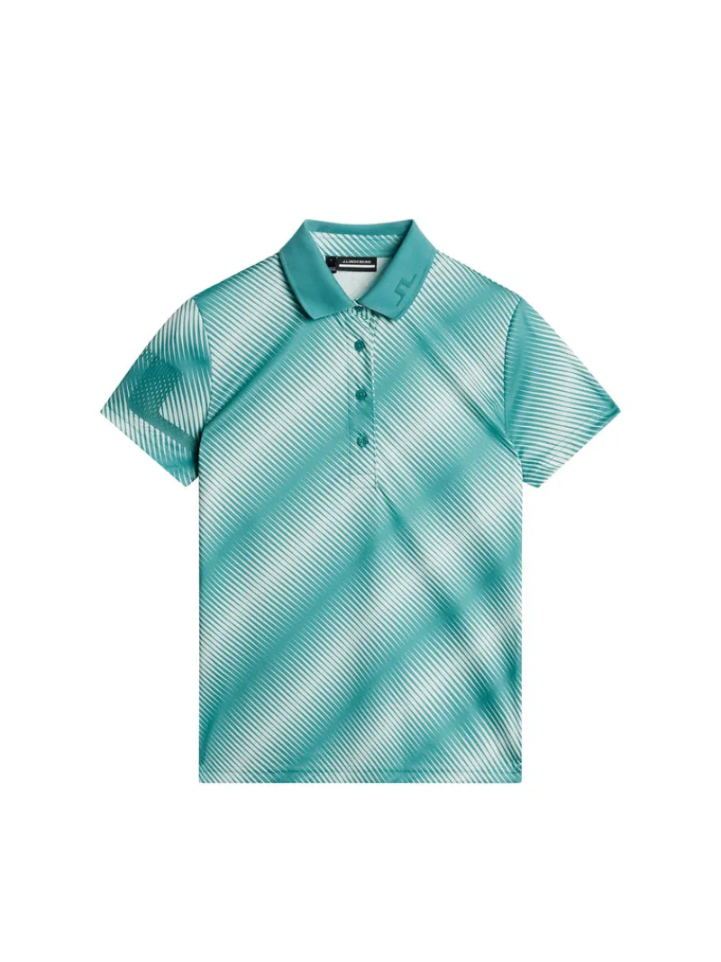 Golf | Överdelar-J.Lindeberg Heidi Print Polo Comb Teal M