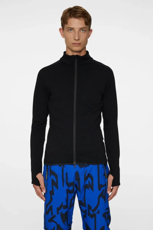 Ski | Bas & Mellanlager-J.Lindeberg High Grounds Merino Mid Layer Black
