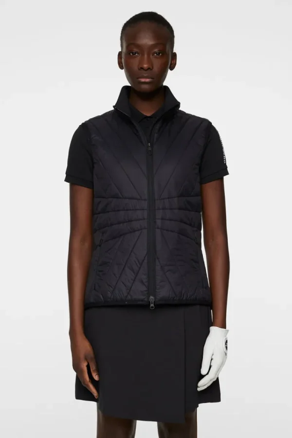 Golf-J.Lindeberg Holma Quilt Hybrid Vest Black