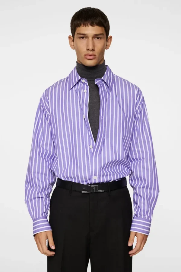Överdelar | Skjortor-J.Lindeberg Howard Bold YD Stripe Shirt Bougainvillea