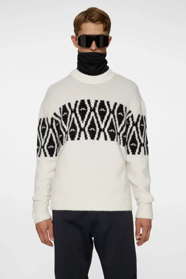 Ski | Toppar-J.Lindeberg Jalen Jacquard Knitted Sweater Whisper White