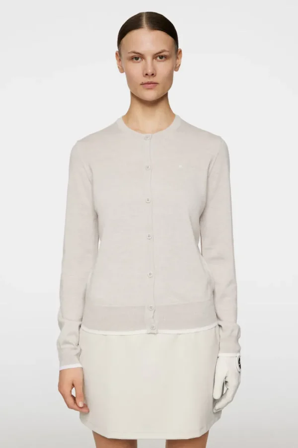 Golf | Stickat-J.Lindeberg Joanna Knitted Cardigan Moonbeam