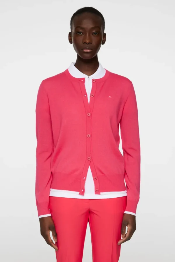 Golf | Stickat-J.Lindeberg Joanna Knitted Cardigan Azalea