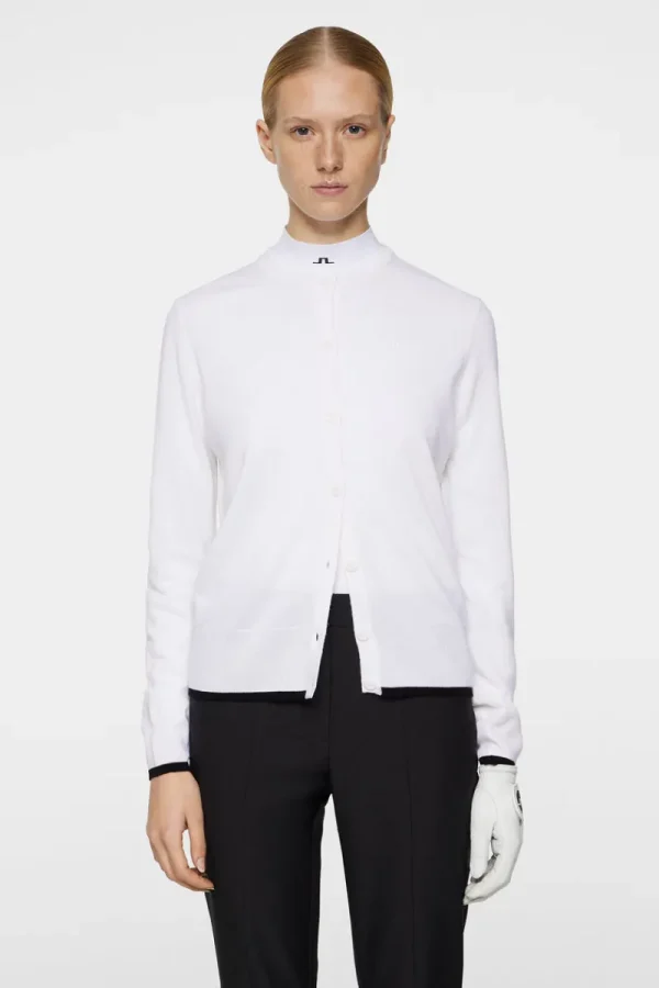 Golf | Stickat-J.Lindeberg Joanna Knitted Cardigan White