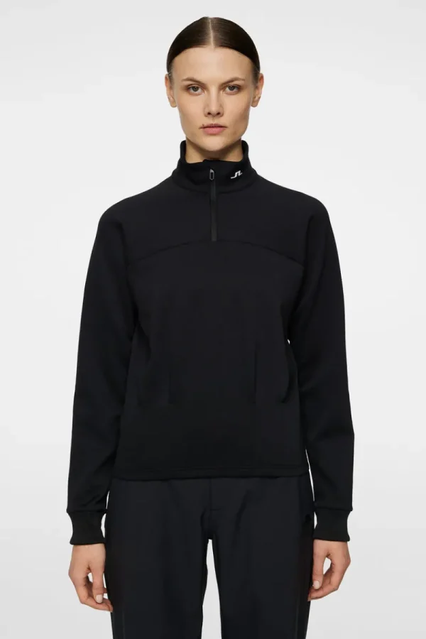 Golf | Bas- Och Mellanlager-J.Lindeberg Jodi Quarter Zip Sweatshirt Black