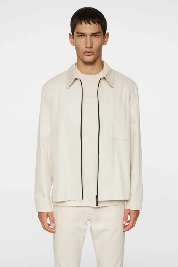 Kostymer & Skräddat | Kavajer-J.Lindeberg Julius Cotton Twill Overshirt Moonbeam