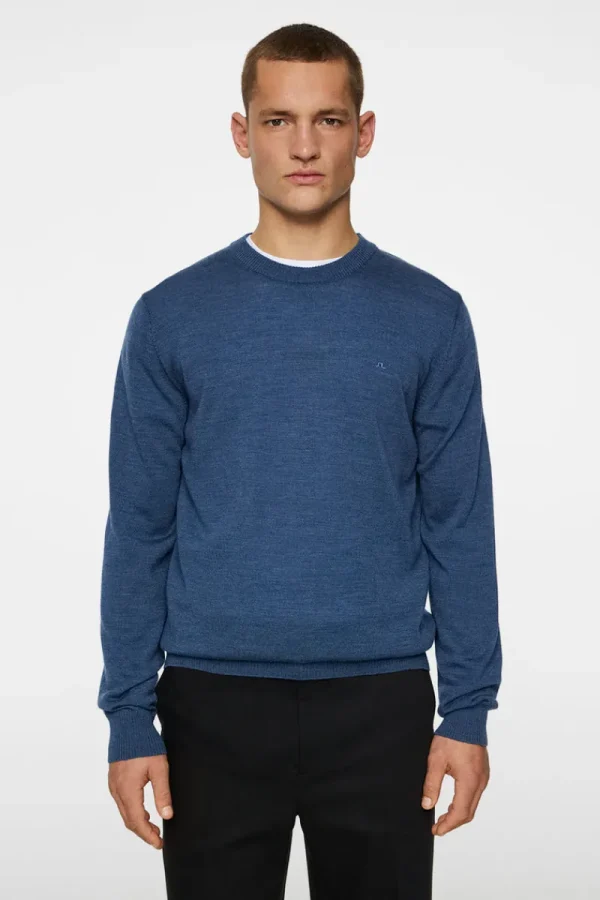 Stickat | Överdelar-J.Lindeberg Keane Merino Crew Neck Key Largo Melange