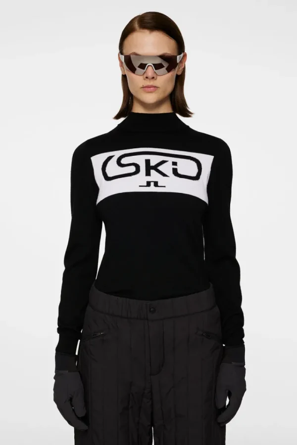 Ski | Stickat-J.Lindeberg Kelby Knitted Sweater Black