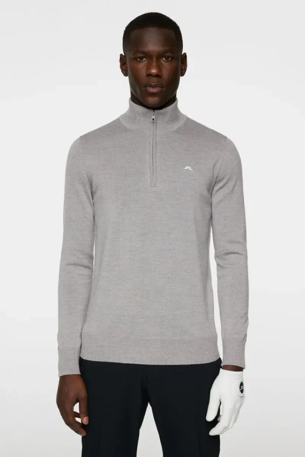 Golf | Stickat-J.Lindeberg Kian Knitted Sweater Grey Melange