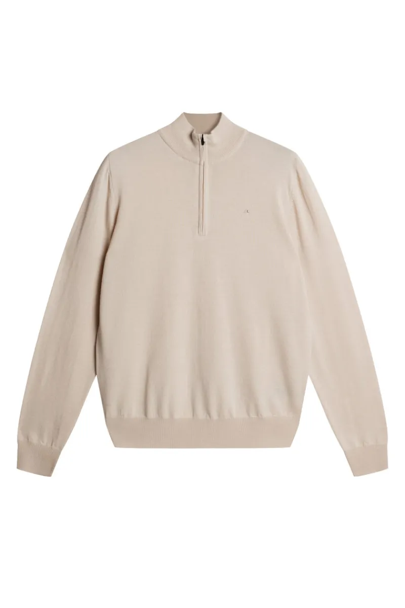Stickat | Överdelar-J.Lindeberg Kiyan Merino Quarter Zip Moonbeam
