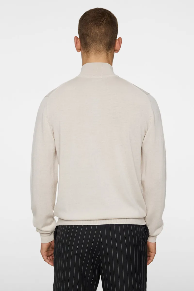 Stickat | Överdelar-J.Lindeberg Kiyan Merino Quarter Zip Moonbeam