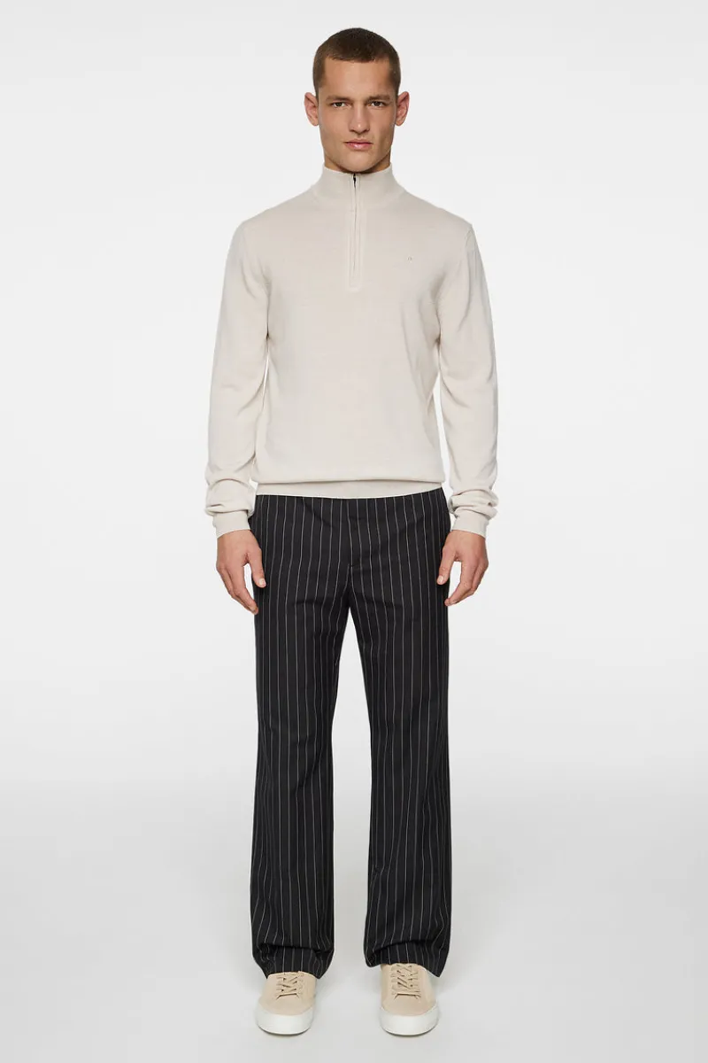 Stickat | Överdelar-J.Lindeberg Kiyan Merino Quarter Zip Moonbeam
