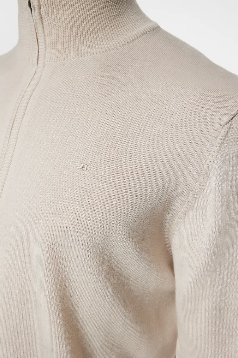 Stickat | Överdelar-J.Lindeberg Kiyan Merino Quarter Zip Moonbeam