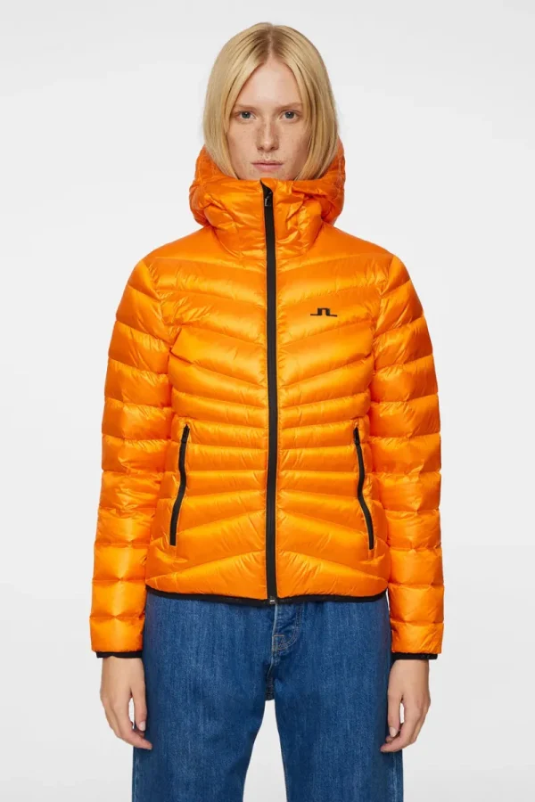 Jackor | Active-J.Lindeberg Lara Light Down Hood Persimmon Orange