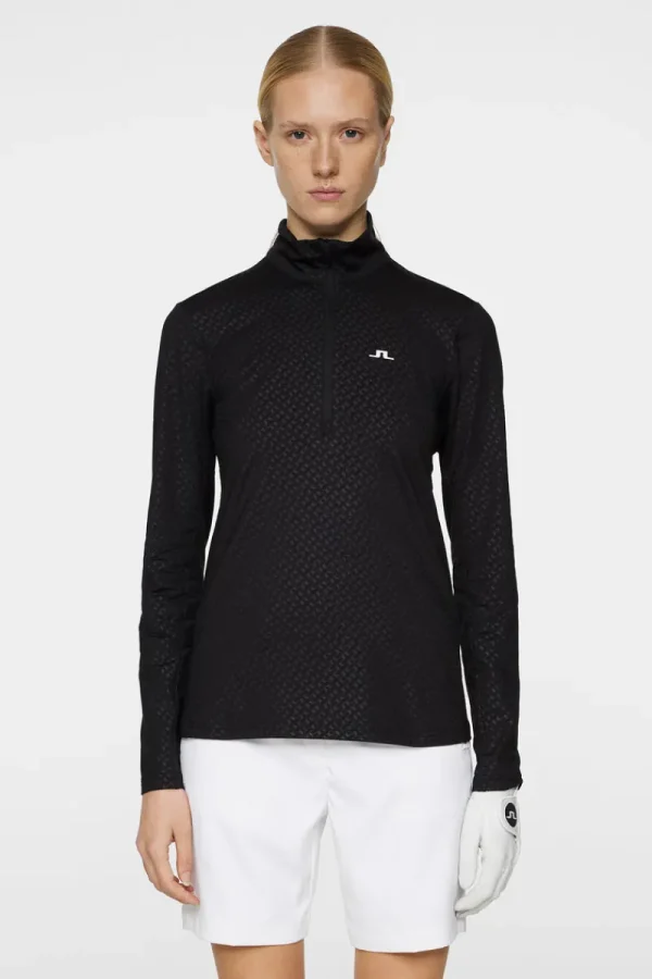 Golf | Bas- Och Mellanlager-J.Lindeberg Lauryn Quarter Zip Mid Layer Black