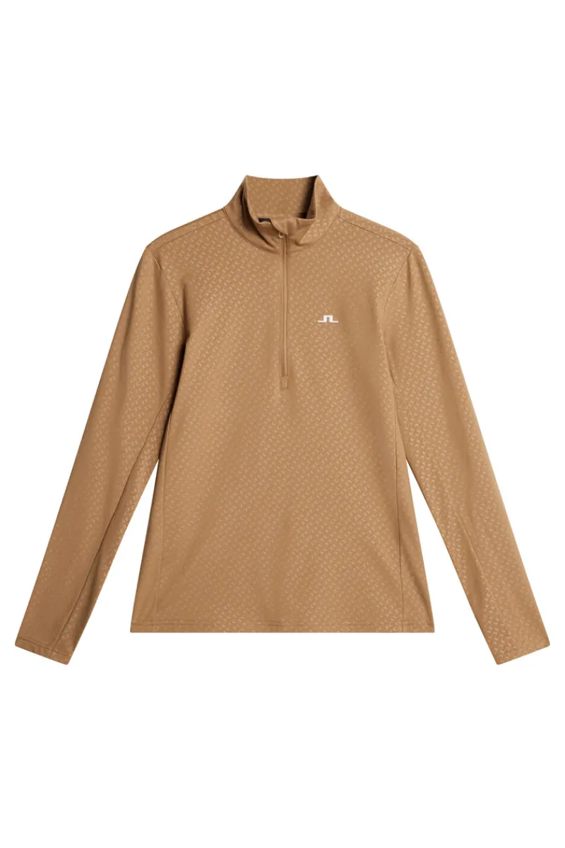 Golf | Bas- Och Mellanlager-J.Lindeberg Lauryn Quarter Zip Mid Layer Tigers Eye