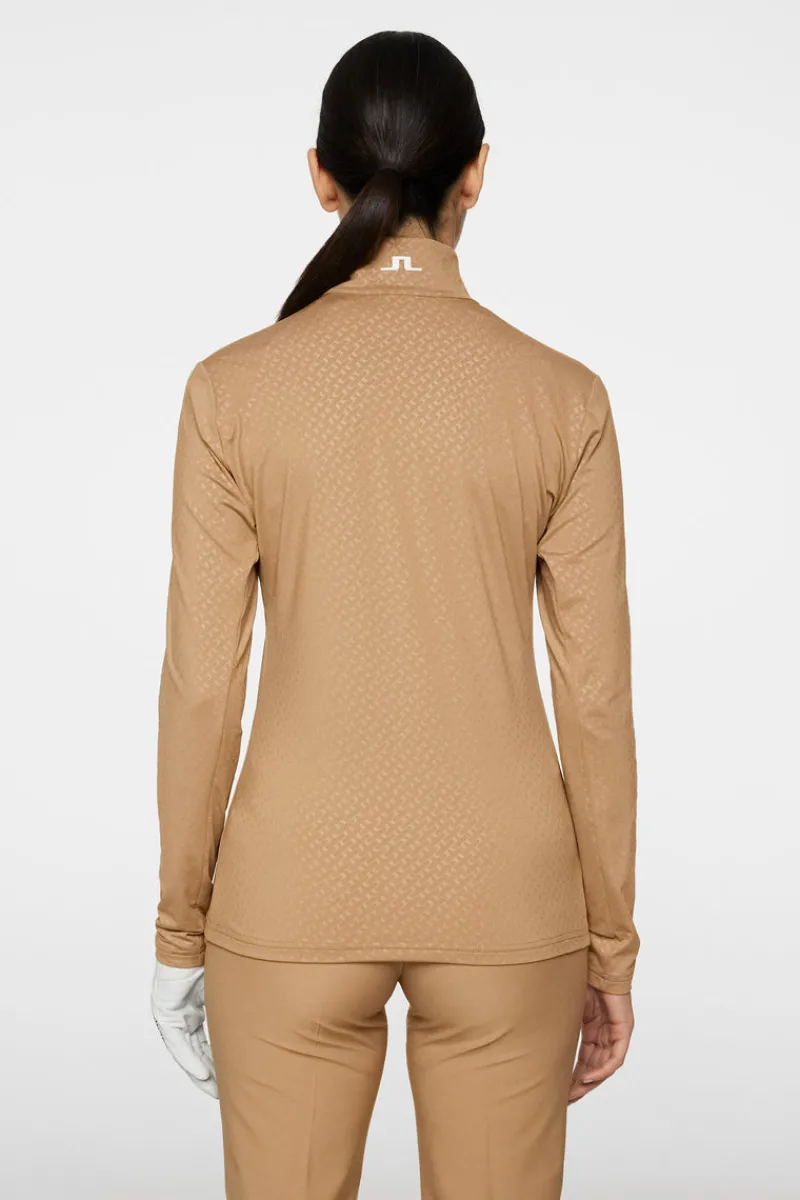 Golf | Bas- Och Mellanlager-J.Lindeberg Lauryn Quarter Zip Mid Layer Tigers Eye