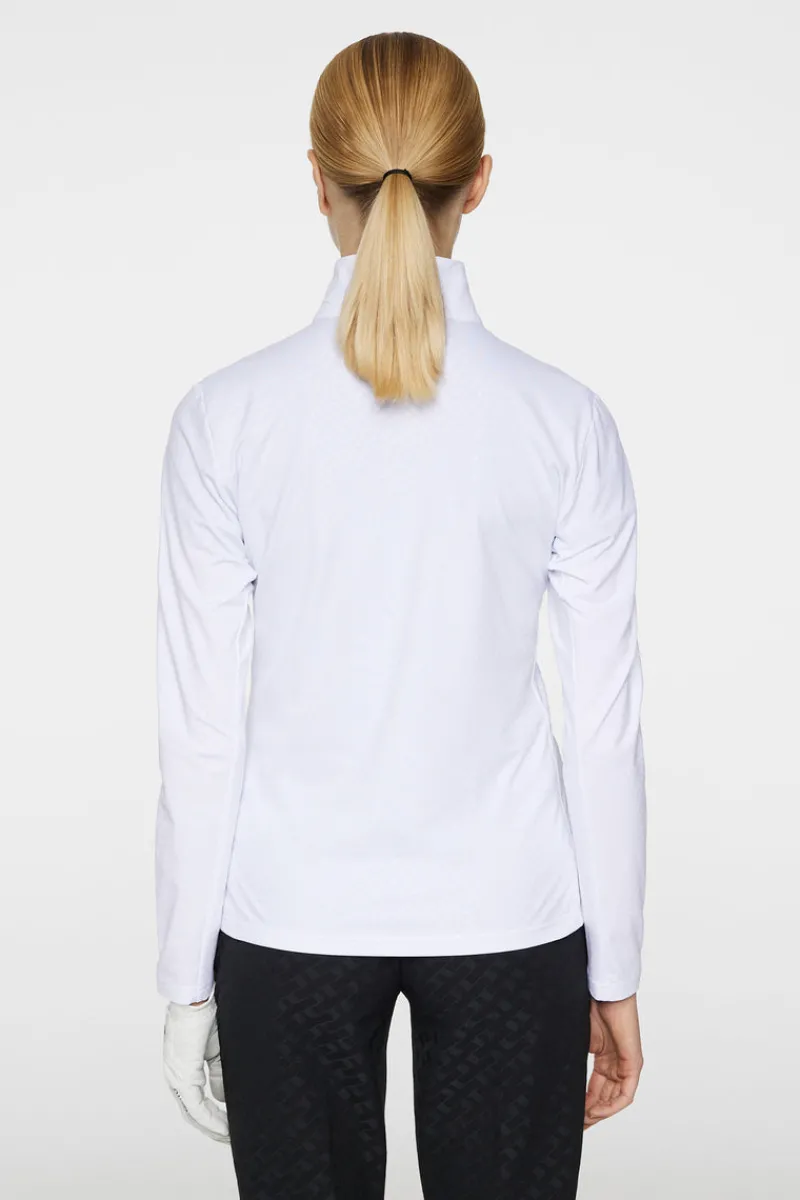 Golf | Bas- Och Mellanlager-J.Lindeberg Lauryn Quarter Zip Mid Layer White
