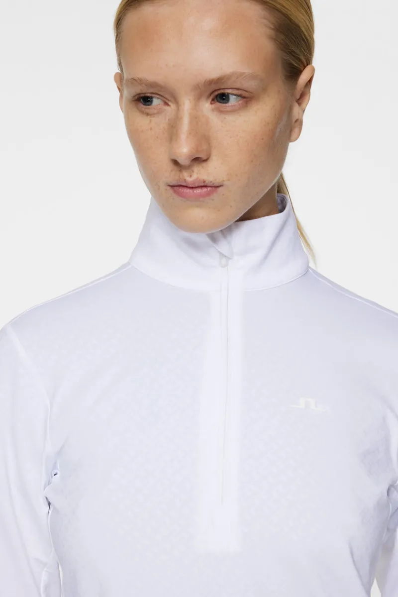 Golf | Bas- Och Mellanlager-J.Lindeberg Lauryn Quarter Zip Mid Layer White