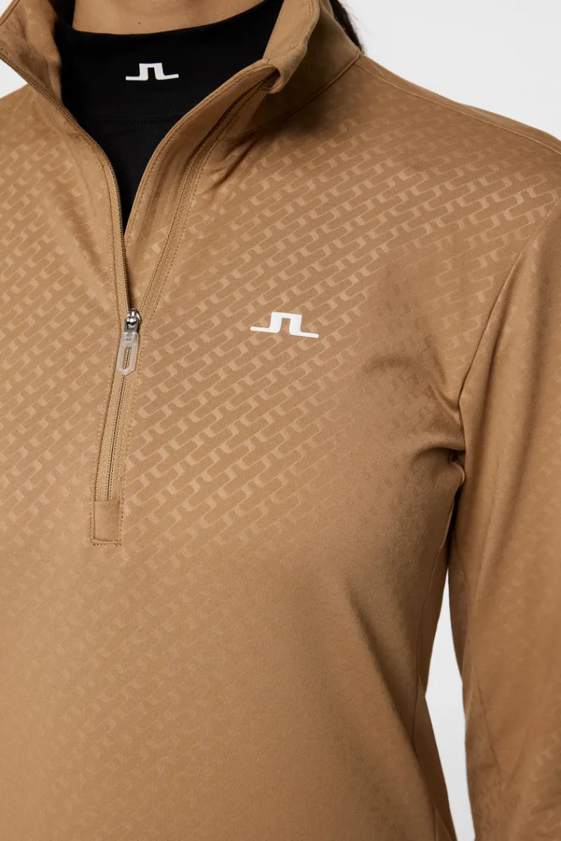 Golf | Bas- Och Mellanlager-J.Lindeberg Lauryn Quarter Zip Mid Layer Tigers Eye