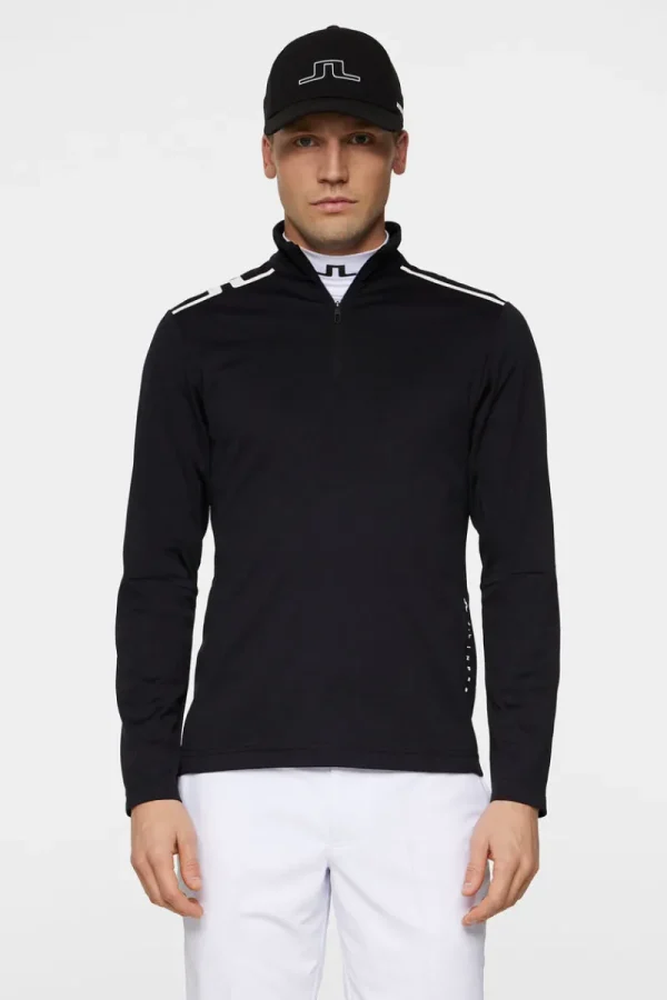 Golf | Bas- Och Mellanlager-J.Lindeberg Leon Quarter Zip Mid Layer Black