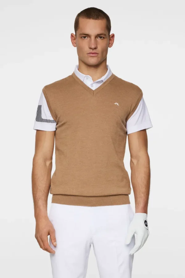 Golf | Stickat-J.Lindeberg Liam Knitted Vest Tigers Eye