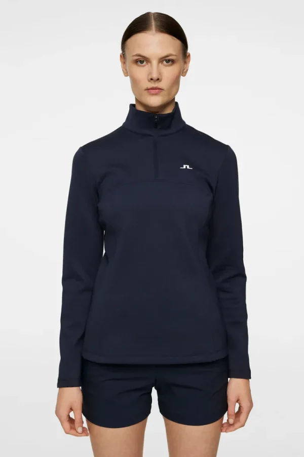 Golf | Bas- Och Mellanlager-J.Lindeberg Lorelei Quarter Zip Mid Layer JL Navy