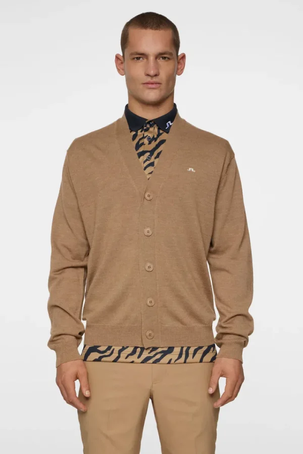 Golf | Stickat-J.Lindeberg Lucas Knitted Cardigan Tigers Eye