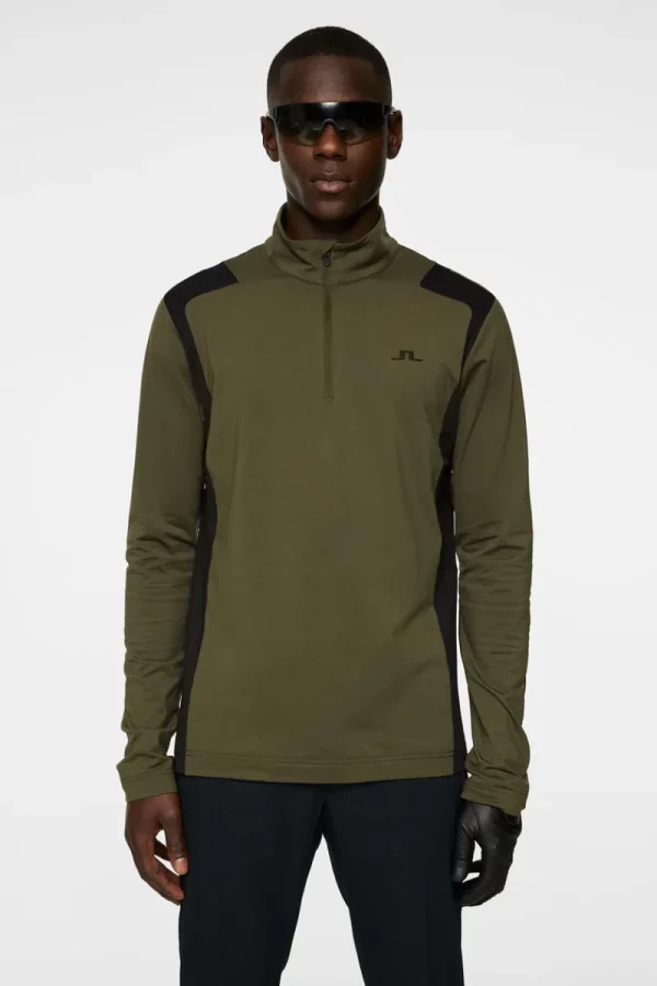 Golf | Ski-J.Lindeberg Lukas Quarter Zip Mid Layer Forest Green