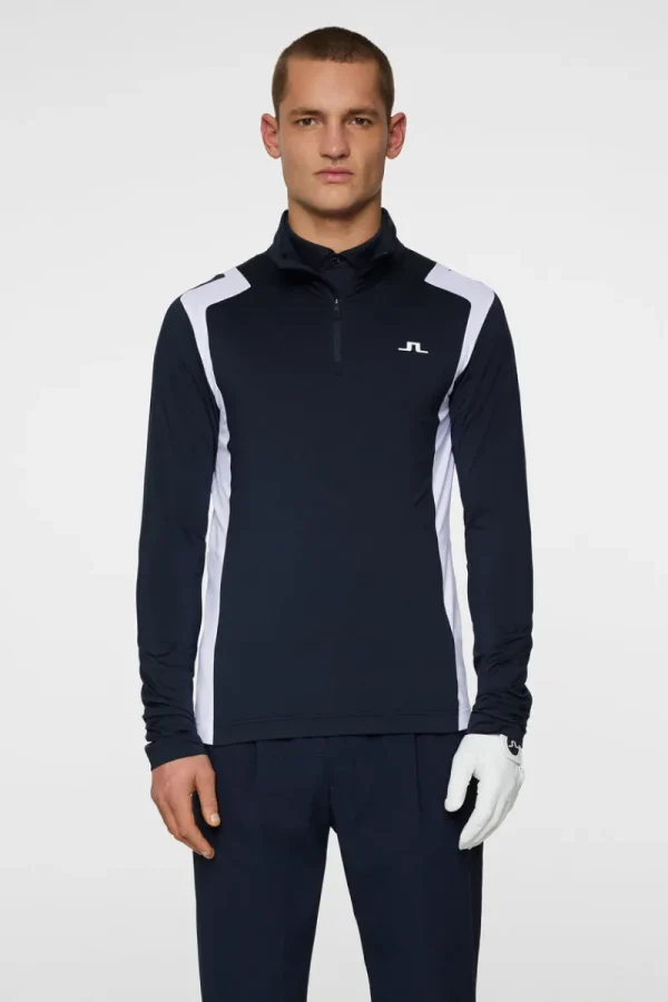 Golf | Bas- Och Mellanlager-J.Lindeberg Lukas Quarter Zip Mid Layer JL Navy