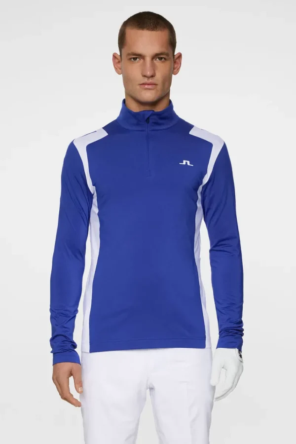 Golf | Bas- Och Mellanlager-J.Lindeberg Lukas Quarter Zip Mid Layer Clematis Blue