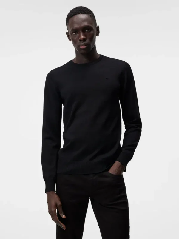 Stickat | Överdelar-J.Lindeberg Lyle Merino Crew Neck Sweater Black
