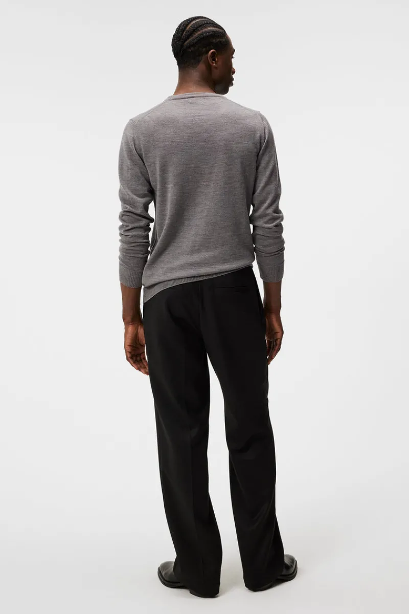 Stickat | Överdelar-J.Lindeberg Lyle Merino Crew Neck Sweater Grey Melange