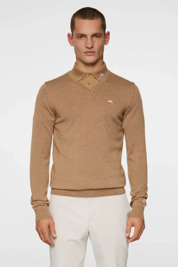 Golf | Överdelar-J.Lindeberg Lymann Knitted Sweater Tigers Eye