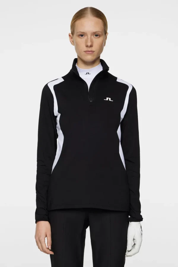 Golf | Bas- Och Mellanlager-J.Lindeberg Mae Quarter Zip Mid Layer Black
