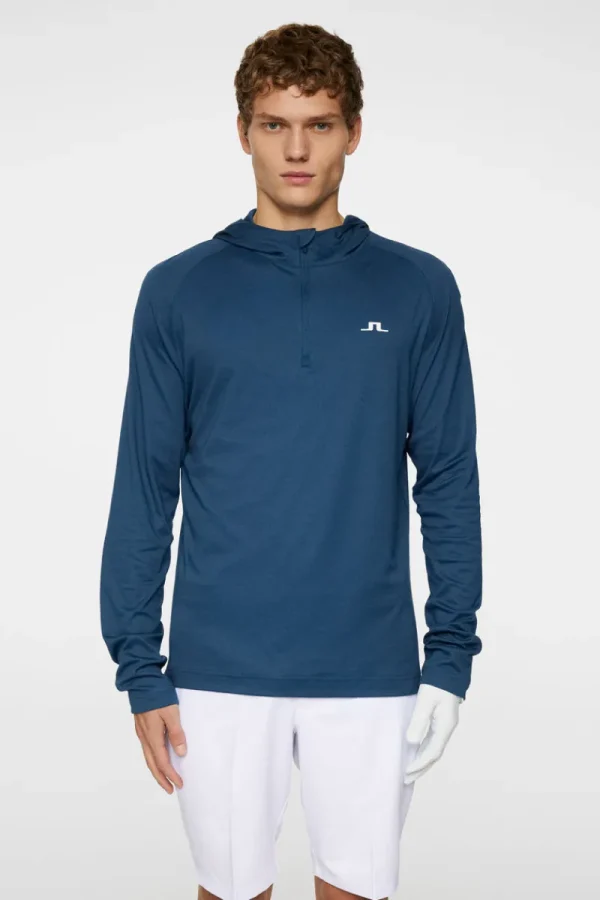 Golf | Bas- Och Mellanlager-J.Lindeberg Mario Quarter Zip Hood Key Largo