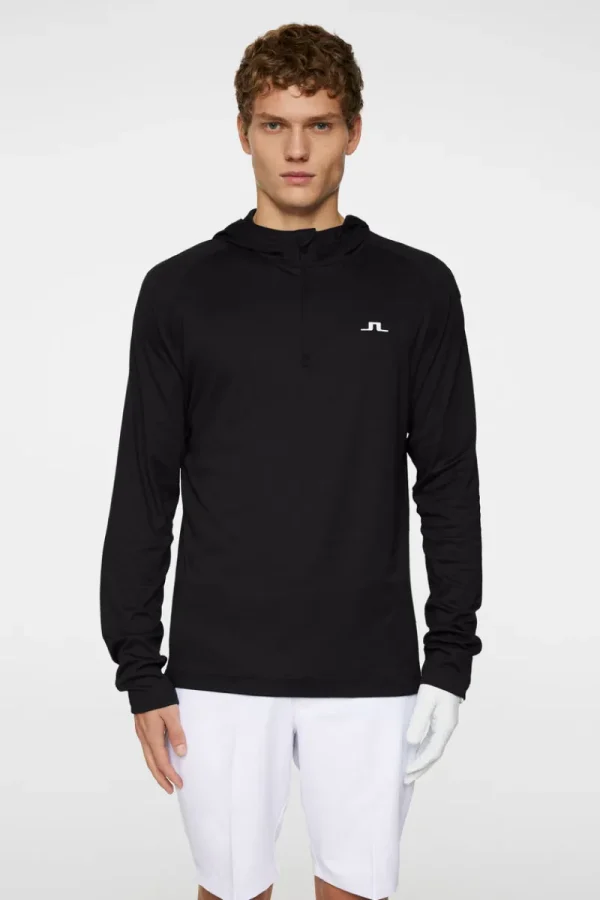 Golf | Bas- Och Mellanlager-J.Lindeberg Mario Quarter Zip Hood Black