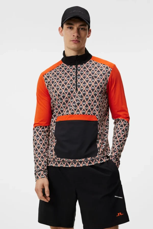 Bas- Och Mellanlager | Outdoor-J.Lindeberg Matias Print Mid Layer Geo Black