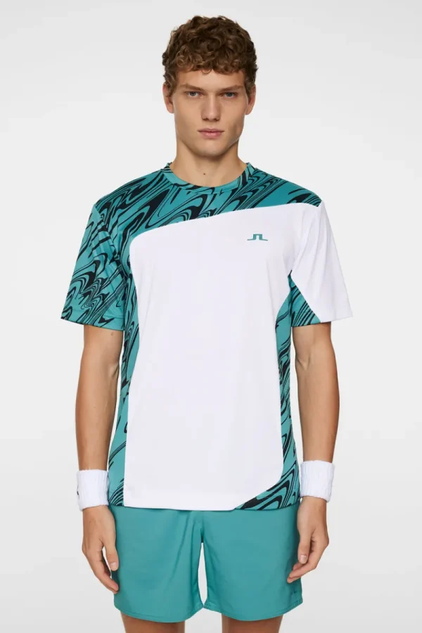 T-shirts | Tennis-J.Lindeberg Niccolo T-shirt Liquify Teal Black L
