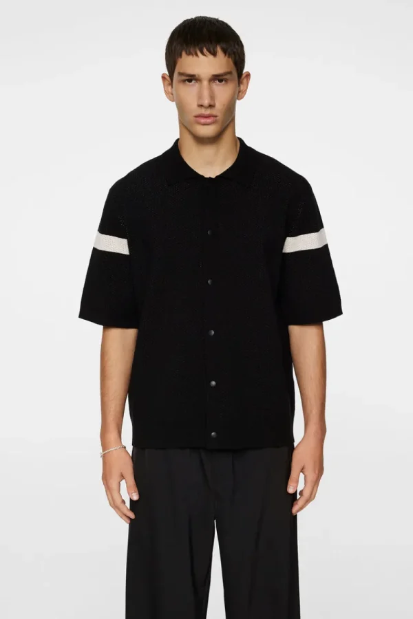 Stickat | Överdelar-J.Lindeberg Rayne Knitted Shirt Black