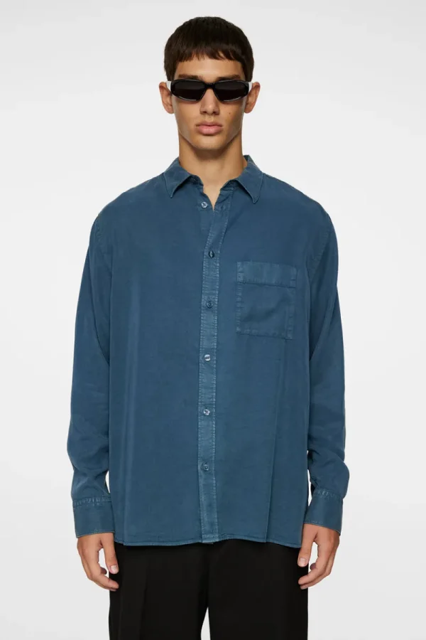 Överdelar | Skjortor-J.Lindeberg Reg Comfort Tencel GW Shirt Key Largo