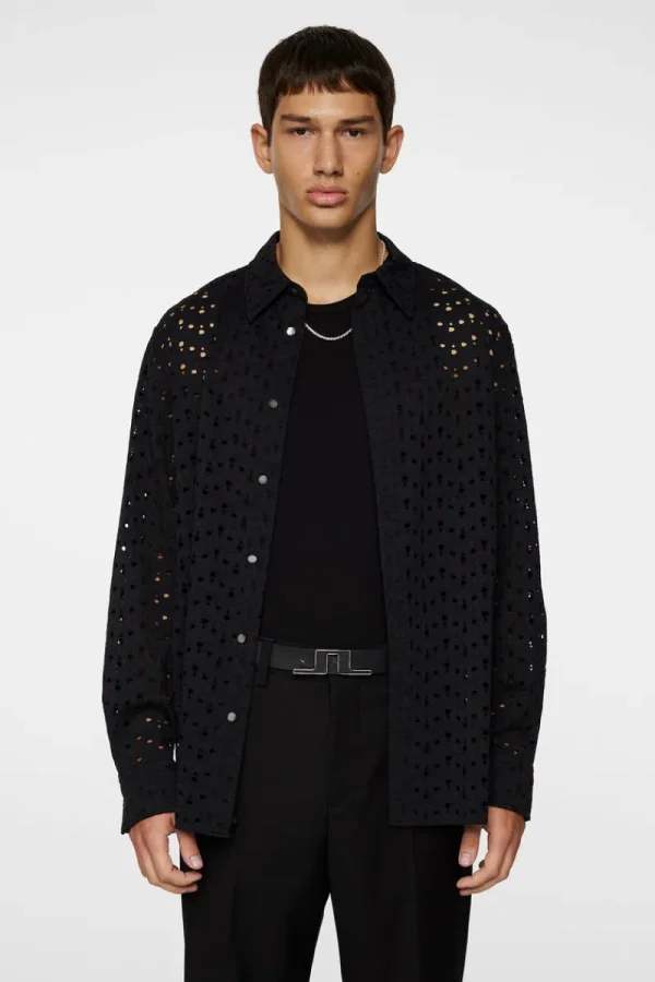Överdelar | Skjortor-J.Lindeberg Reg Lace Shirt Black