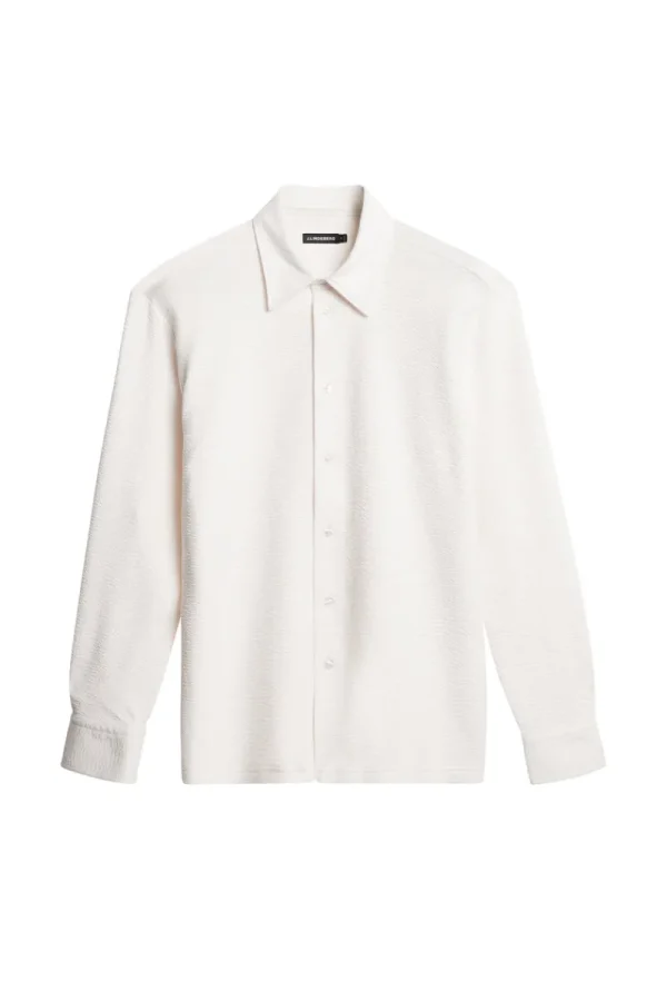 Överdelar | Skjortor-J.Lindeberg Reg LS Crinkle Jersey Shirt Cloud White