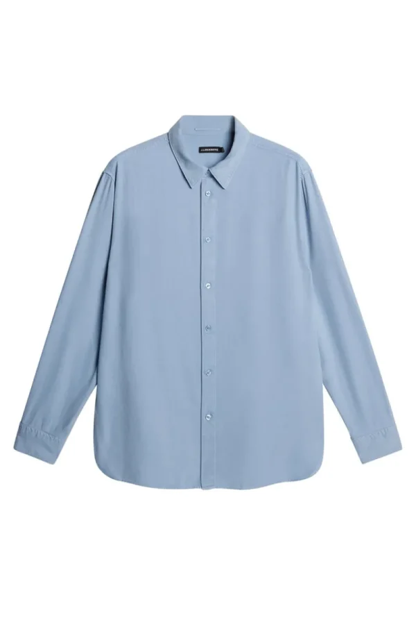 Överdelar | Skjortor-J.Lindeberg Reg LS Struct Gmd Tencel Shirt Rain Washed