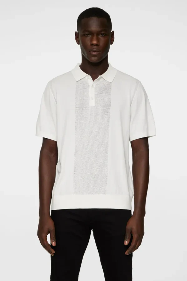 Stickat | Överdelar-J.Lindeberg Reymond Solid Stripe Polo White