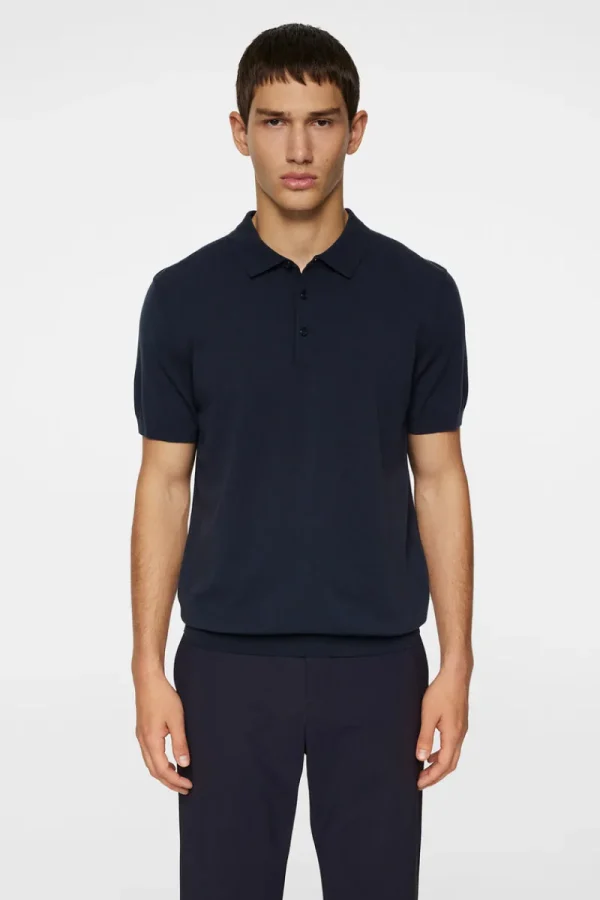 Pikétröjor | Stickat-J.Lindeberg Ridge Knitted Polo JL Navy